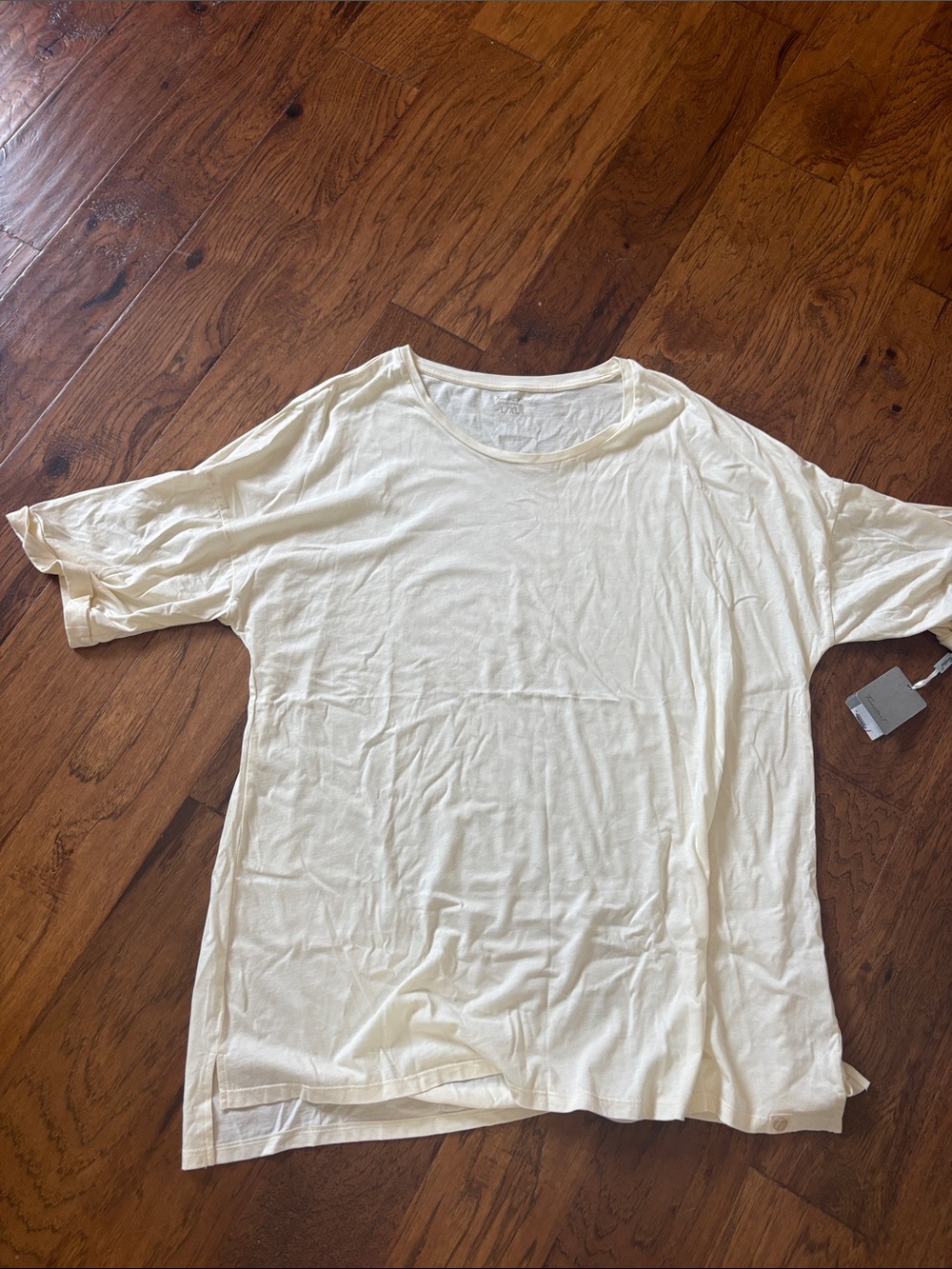 Cream Lightweight Short Sleeve Sleepwear Boyfriend Tee